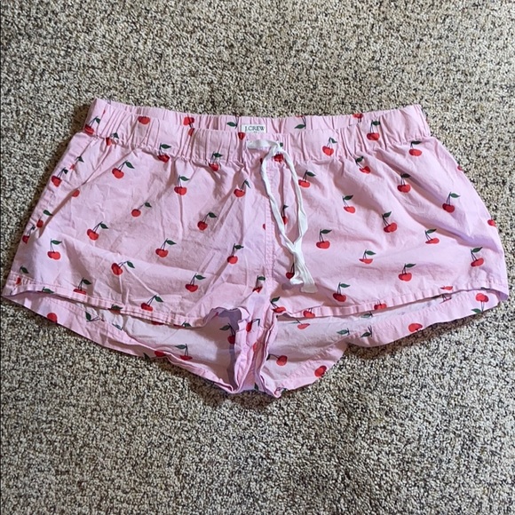 J Crew Pink Cherry Pajama Shorts 